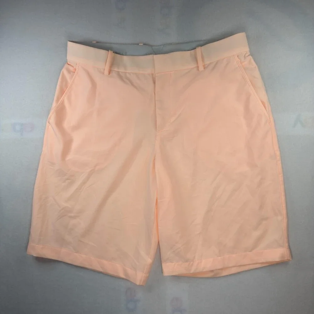 Nike Golf Dri-FIT Shorts Mens 34 Orange 11 Inch Lightweight Pockets Quick Dry